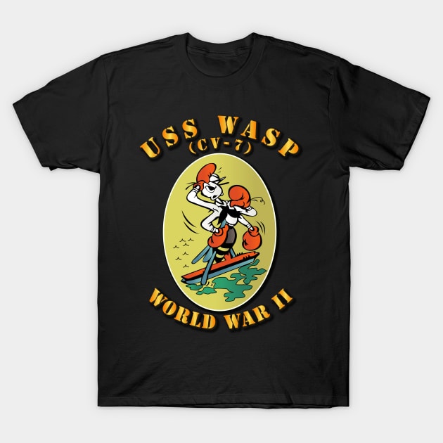 USS Wasp - CV-7 - WWII w Txt T-Shirt by twix123844